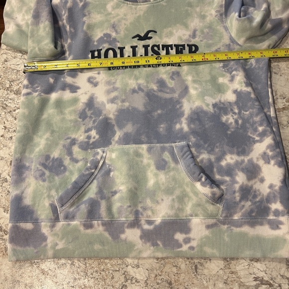 Hollister Tie Dye Hoodie Sweatshirt Blue Green Women’s Large - Picture 8 of 10